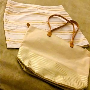 J crew gold mini skirt size 8/10 with free bag